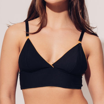 Organic Cotton Simplicité Bralette - Black by au-corset-chic.myshopify.com - Lace lingerie from Vancouver